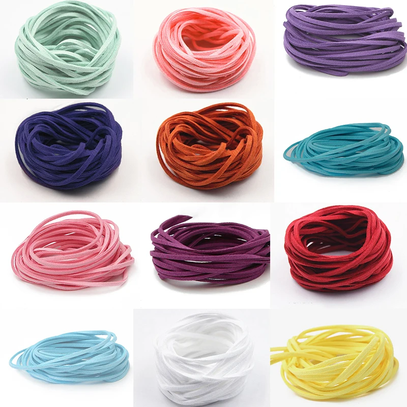 Faux Suede Cord 10m Multi-Color Flat Braided Beading Handmade for DIY Jewelry Bracelet Necklace Keychain