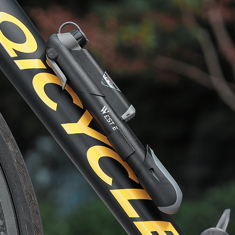WEST BIKING Portable Bike Pump 100PSI High Pressure Handle Pump Schrader Presta Valve Universal MTB Road Bicycle Tire Inflator