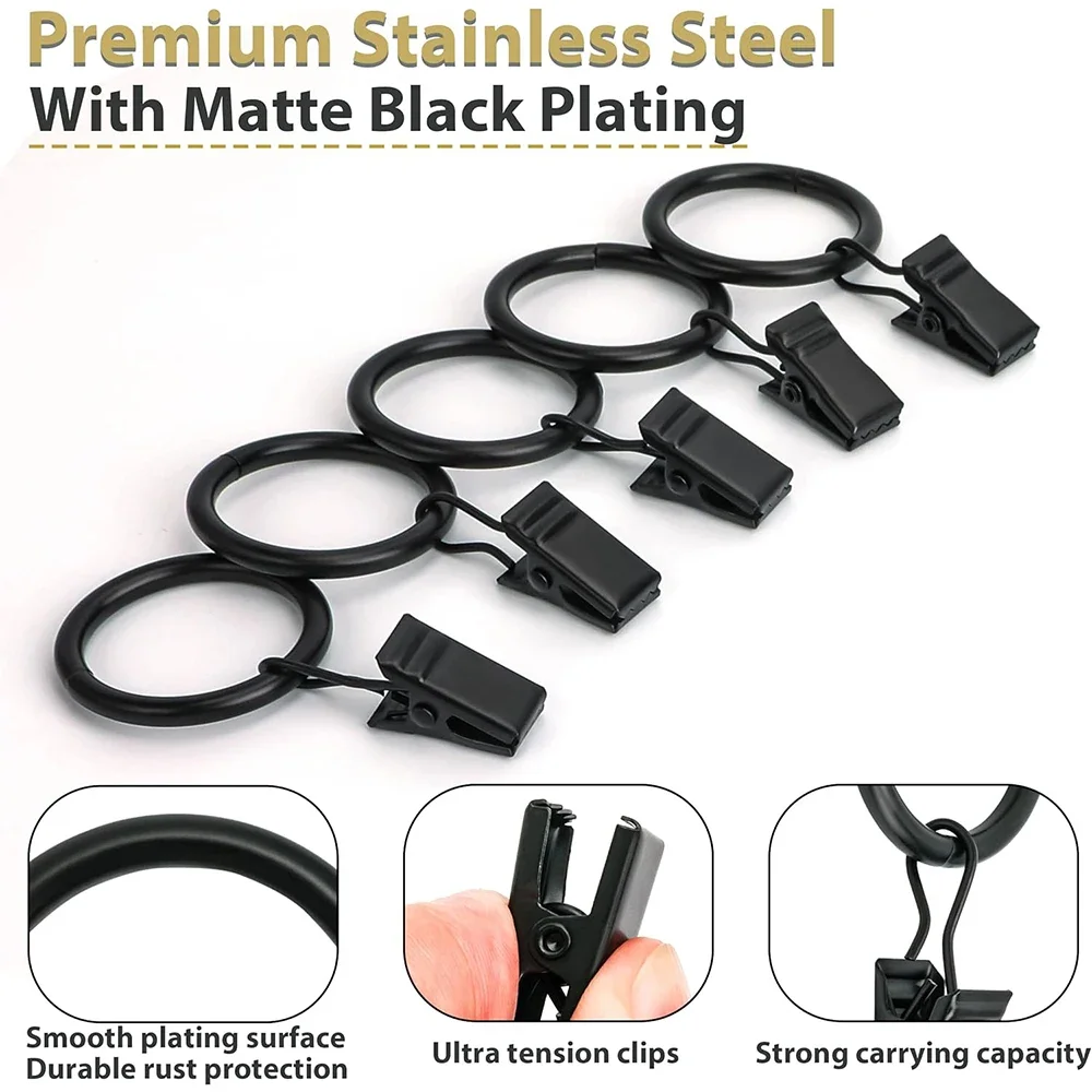 10Pcs Curtain Rings Clips Multifunctional Hooks Clamps Shower Curtain Hook Window Decorative Clips Enduring Metal Clamps