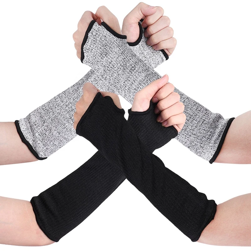 A01F-2 Pairs Cut Resistant Sleeves Protective Arm Sleeves Safety Arms Protection With Thumb Hole,Garden Kitchen