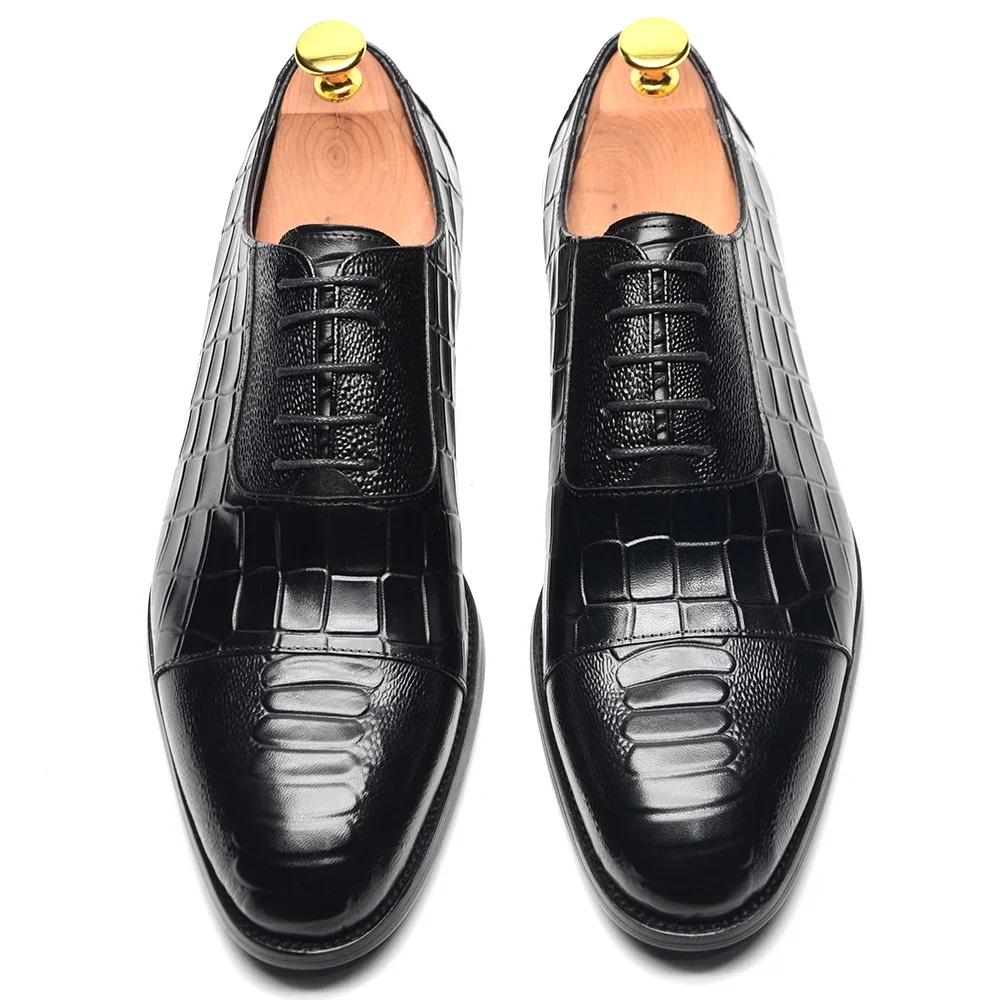 SHULOOK Kostuumschoenen Oxford Schoenen Heren Klassiek Business Derby Schoenen Heren Comfort Veterschoenen, bruin, 41 EU