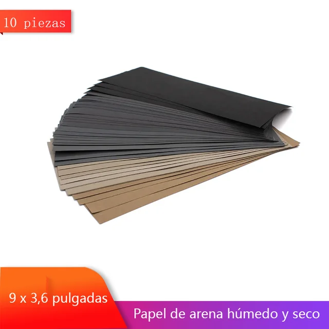 Surtido de papel de lija de 10 piezas para madera