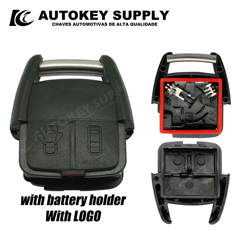 For Chevrolet Replacement Shell Double 2 Button Remote Controle With Battery Holder AutokeySupply AKGMS233 car remote key car key