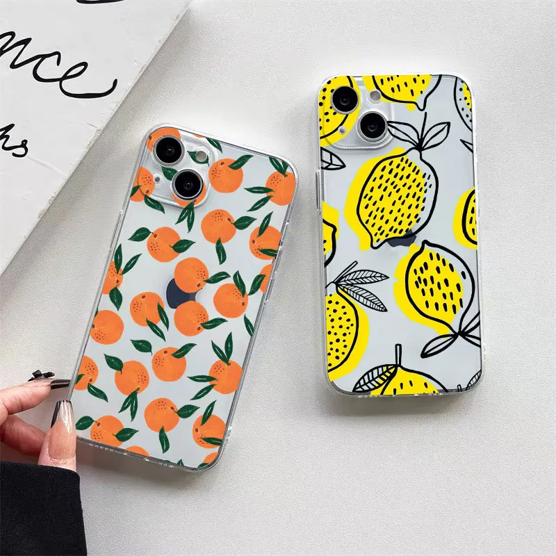 Vibrant Banana Strawberry Transparent Phone Case - Clear Protective Cover