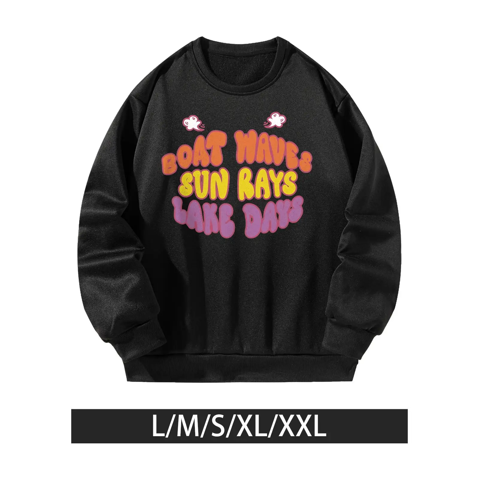 

Women Sweatshirt Printed Fashion Black Long Sleeve Tops for Street Commuting