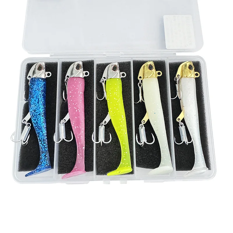 5PCS Mackerel Fishing Lure With Hooks  15-51G Artificial Soft Bait for Sea Bass Snapper Wobblers Swimbait Jigging Baits