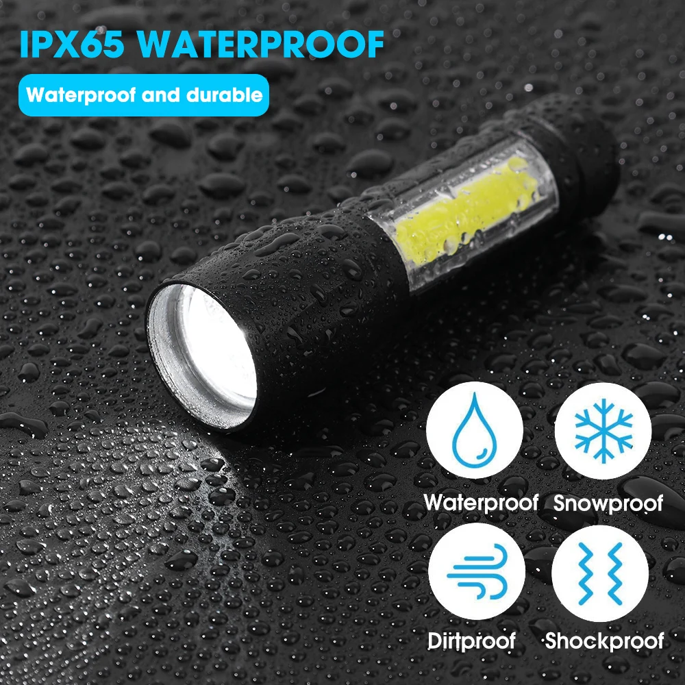 Mini USB Charging LED Flashlight led flashlight mini flashlight led flashlights mini led flashlight led torch light 3 Modes Portable Strong Light Zoom Torch Outdoor Camping Lamp Lantern Waterproof Flashlights