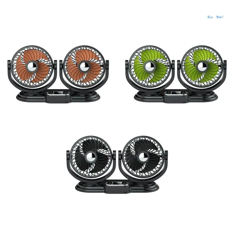 

USB 5V Dual for Head Fan Portable Cooling Fan with 360 Rotation Adjustable for Office Household Traveling
