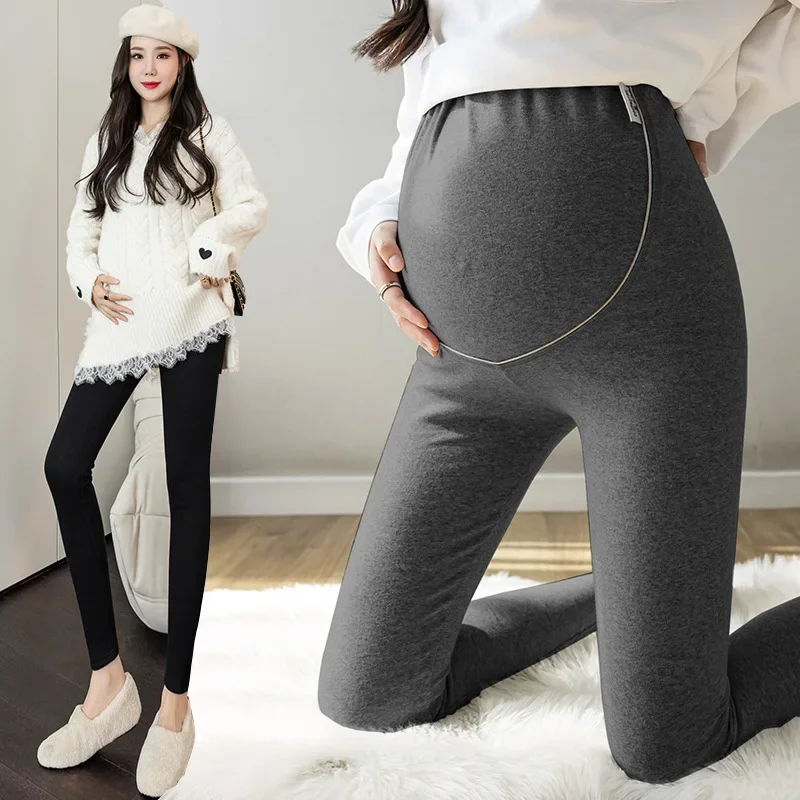 Autumn Fashion Maternity Leggings Versatile Outerwear Belly Support Pants Stylish Long Trousers for Pregnant Women