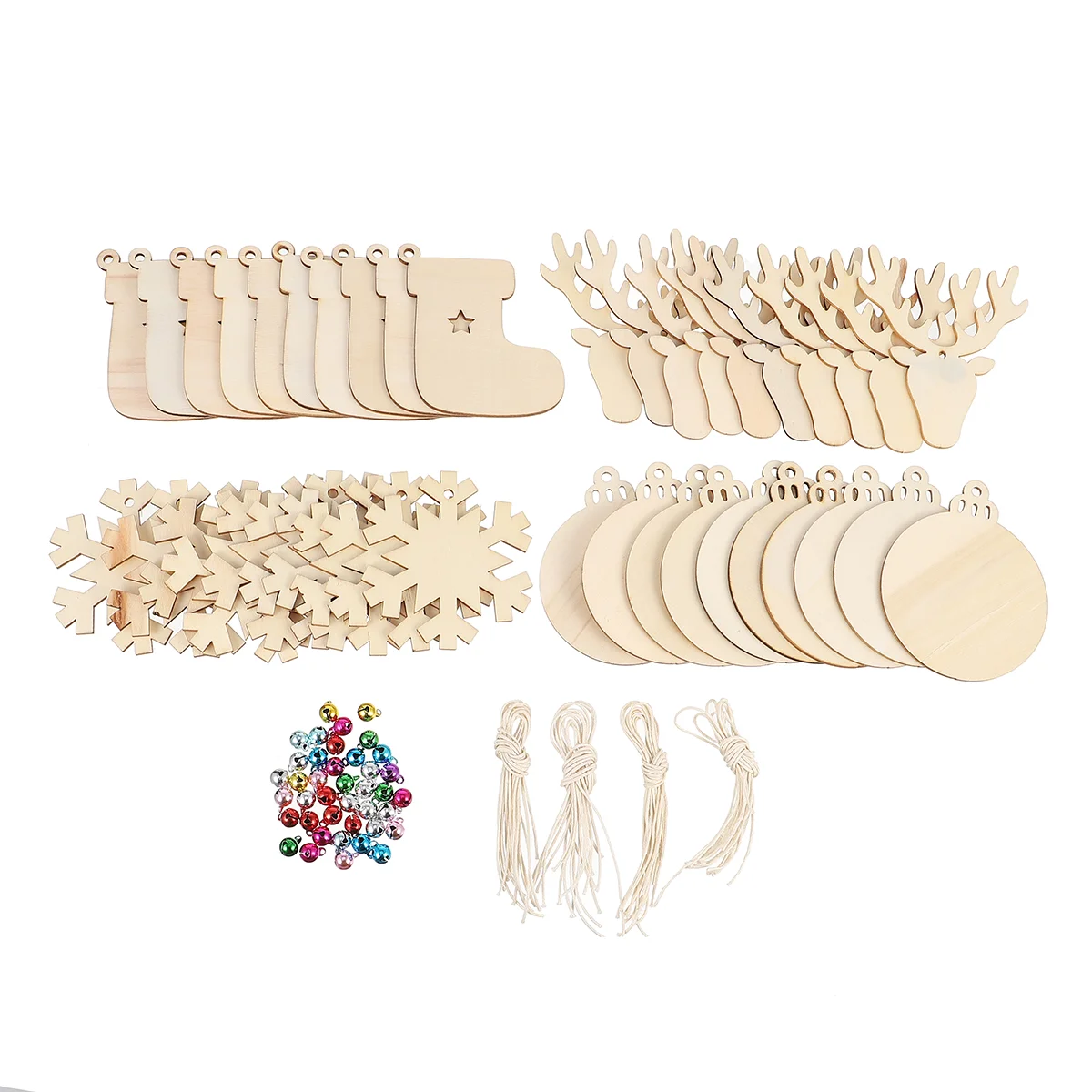 

120 Pcs Christmas Wood Chips Tree Ornaments Slice Decor Decorate Wooden Craft Decoration Child Home