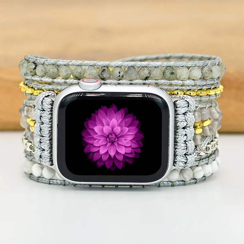 

Ремешок из натурального камня для Apple Watch 8 Band 42 мм 38 мм, браслет в богемном стиле для IWatch Series 3 5 Se 6 7, для женщин и мужчин