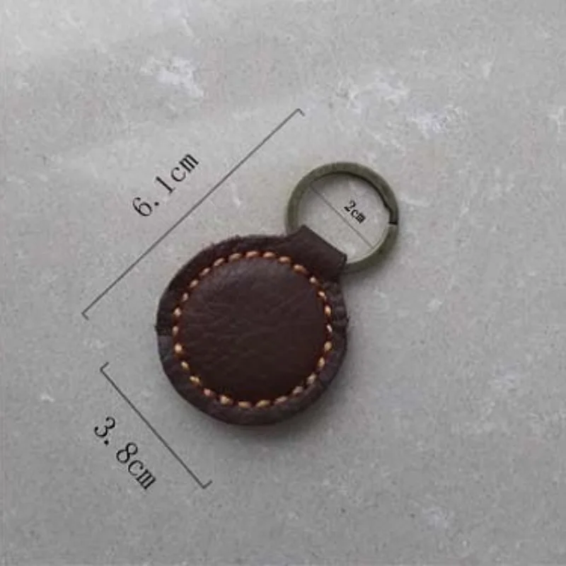 Vintage Cowhide Leather Keychain Accessory - Mini Handbag Pendant