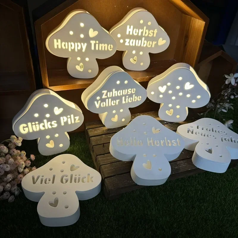Luminous Silicone Mold silicone mold for LED Light Chain Gypsum Concrete Mold New Year Home Ornaments Lucky Mushroom