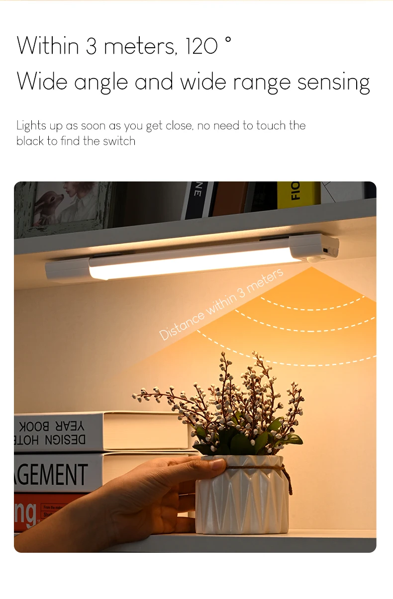 Description Picture 5 of itemJoollySun Led Light Motion Sensor Lamp Under  Cabinet Lighting for Kitchen Wardrobe Closet Rechargeable Wireless Night Lights