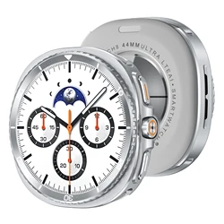 Enhanced Metal Case for Galaxy Watch Ultra - Durable Aluminum Alloy Cover with Tempered Protector (Silver White - 2)