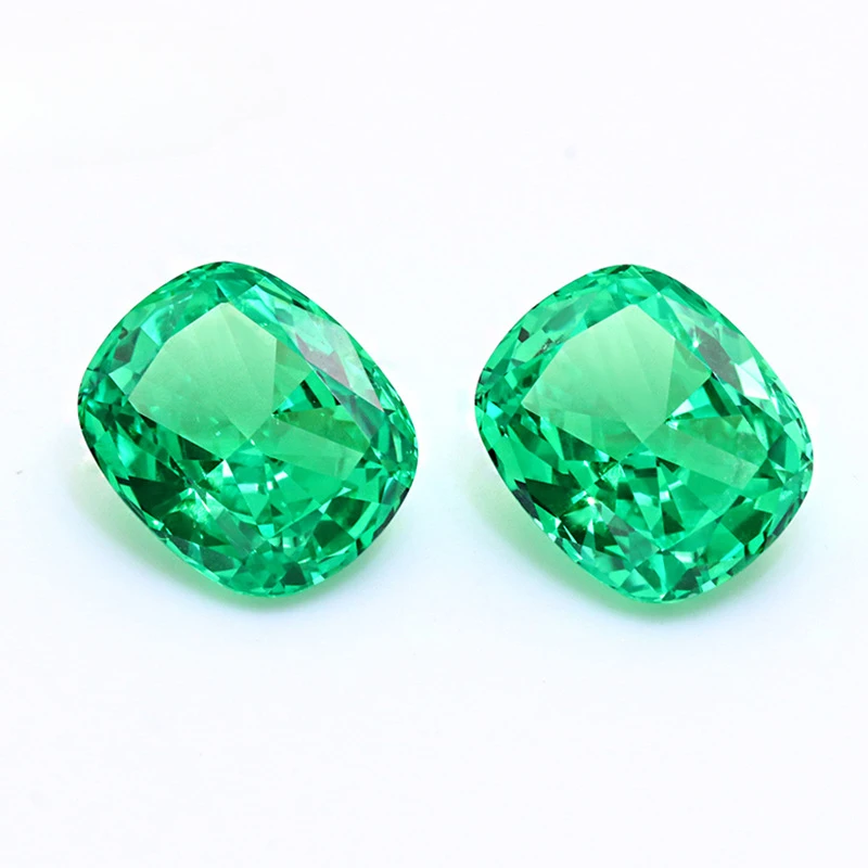 

8x10mm 7.5CT Cushion Cut Lab Grown Tsavorite Loose Stone Geometric Shape Green Gemstone Bead for Diy Jewelry Making Ring