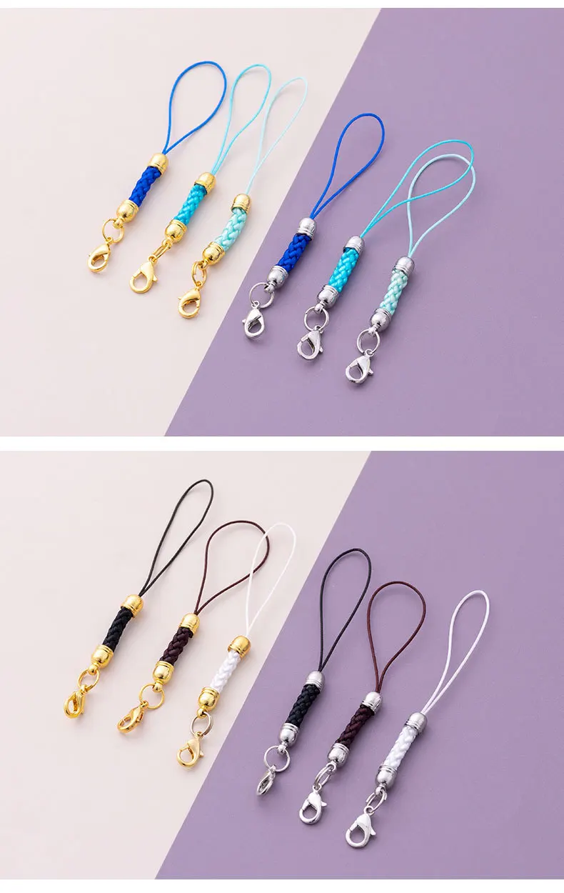 10 Stück goldene Karabinerverschlüsse, Schlüsselbänder, Handykordeln, Nylon-Schlüsselanhänger, Ketten für DIY-Schlüsselanhänger, Seil, Schmuckherstellung, Zubehör – Detail 8