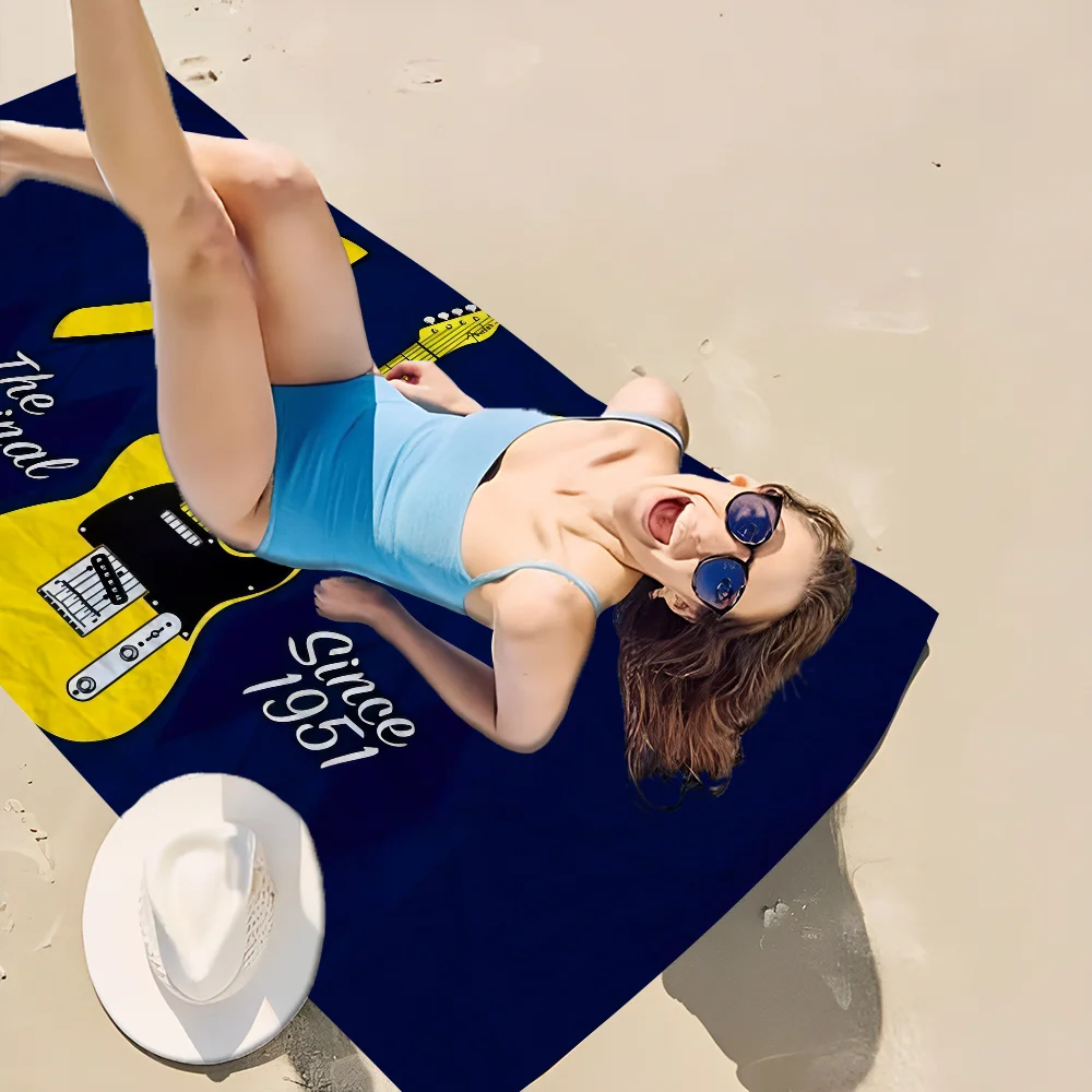 Fender Guitar Towel Microfiber Beach Towel Absorbent Quick dry Soft Yoga Swimming Resort Mountain Climbing