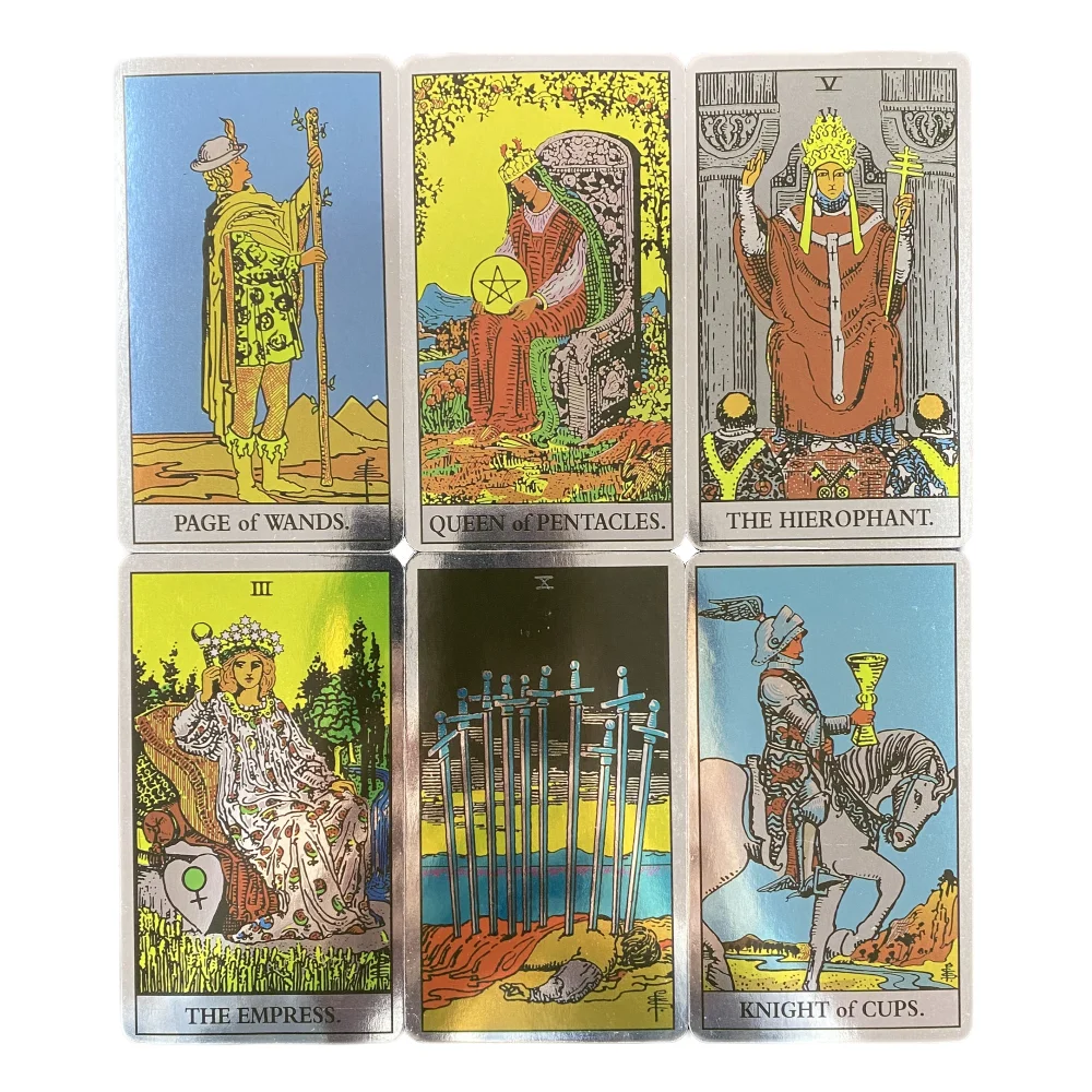Tarot card deck 1 box classic rider with holographic flash cards for beginners and collectors