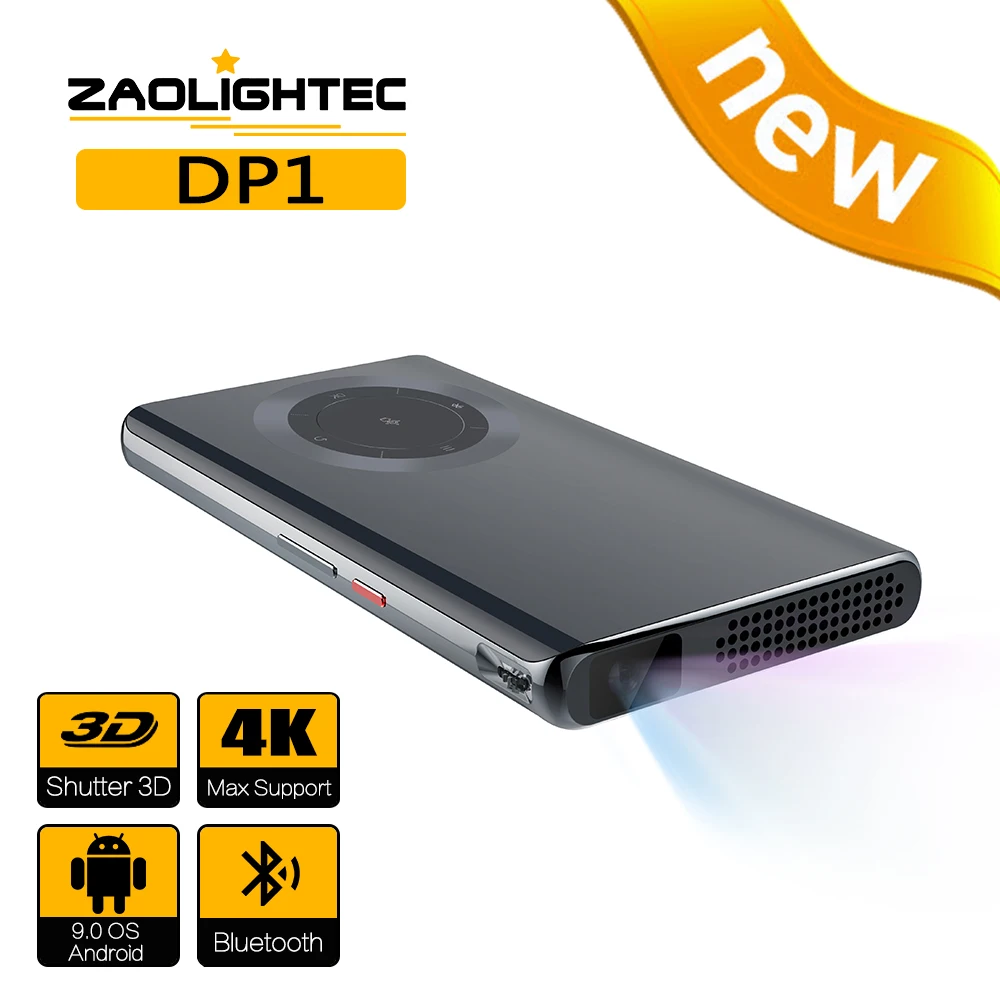 

ZAOLITGHTEC DP1 Mini Portable Pico Smart Android Wifi 1080P TV 4K Outdoor DLP Projector for Mobile Smartphone 4K Cinema