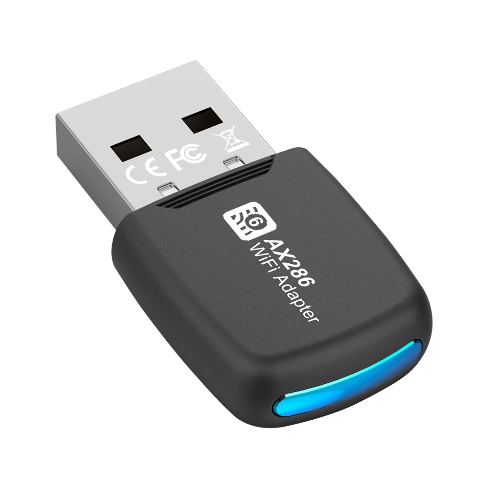 와이파이 6 USB 동글 무선 네트워크 리시버 드라이버, 무료 와이파이 랜 어댑터, PC 노트북 윈도우 7 10/11, 2.4GHz, 286.8Mbps