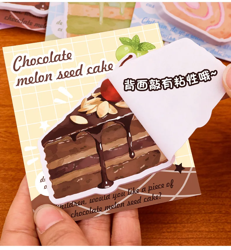 Niedliche Kuchen-Haftnotizen für Schüler, Klebende Notizblöcke, Mehrfach Verwendbar, Abnehmbare Schreibwaren, Geschenk für Journaling & Tägliche Notizen – Detail 6