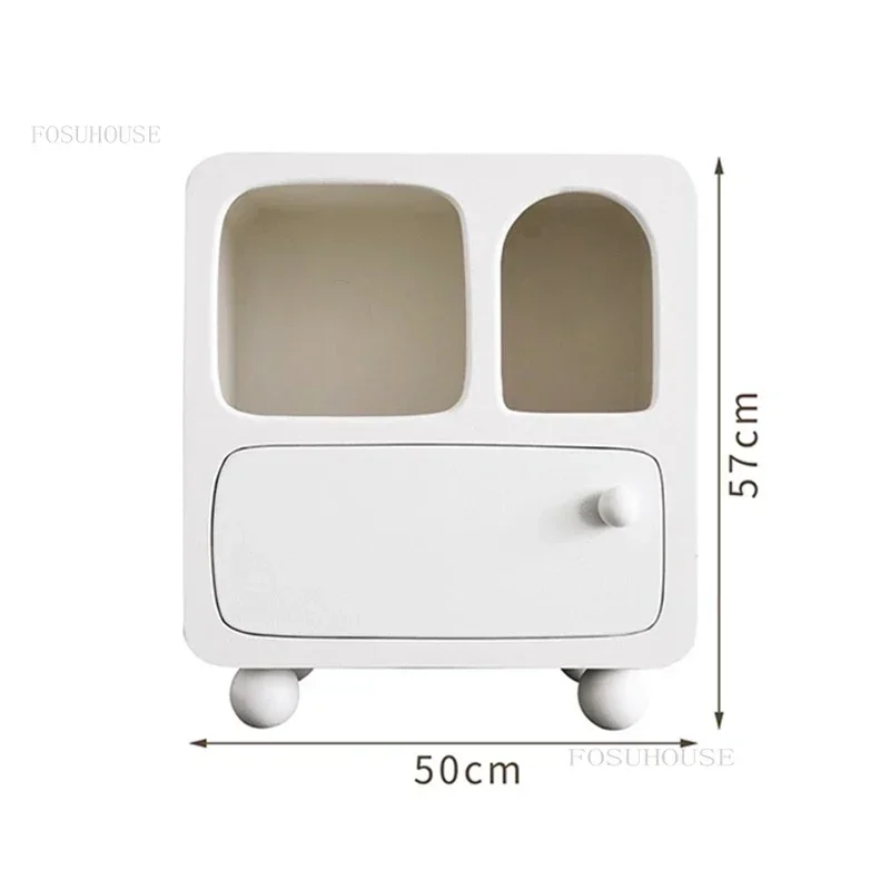French Retro Nightstand Bedroom Furniture Night Table Creative Cream Style Household Design Upscale White Bedside Table