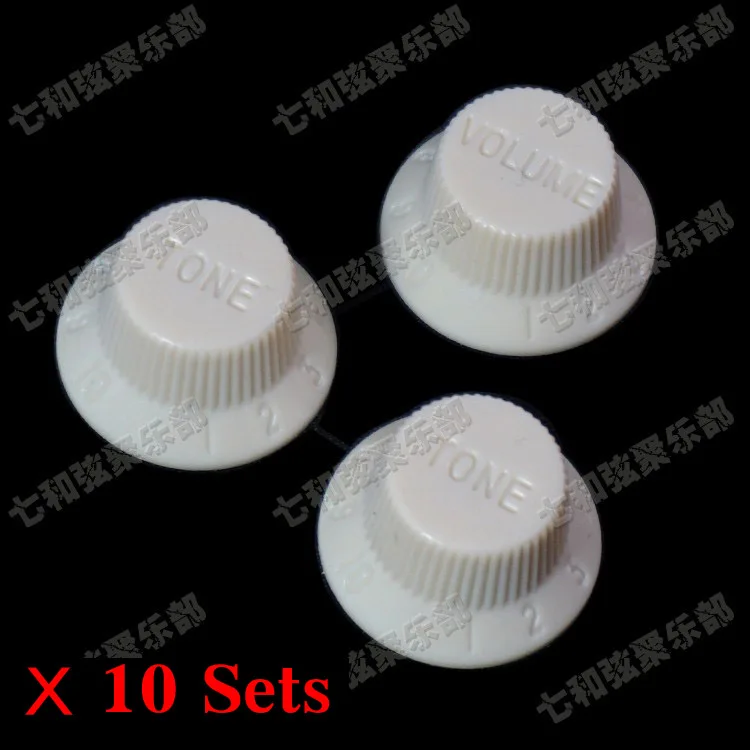 

10 Set Ivory White (Figures do not fill color) Electric Guitar Bass Speed Control Knobs (1 Volume & 2 Tone)