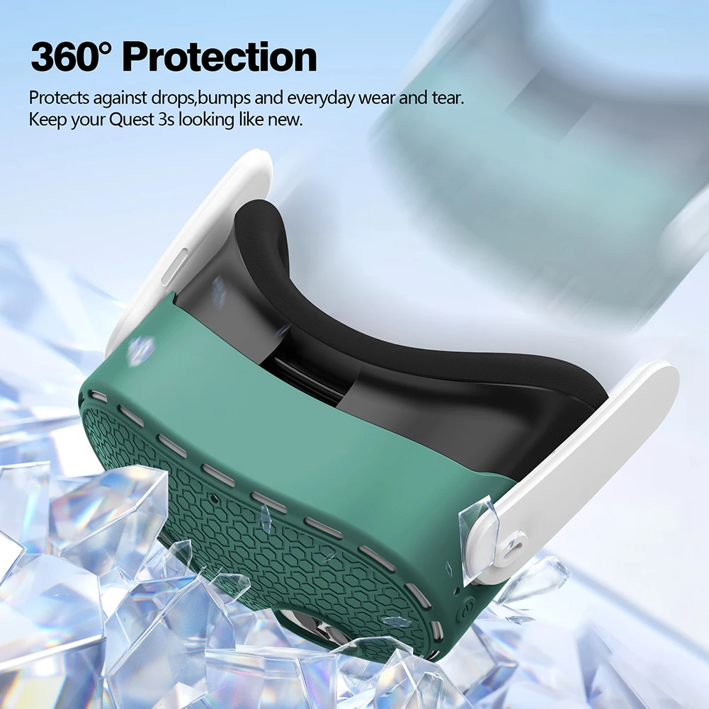 Silicone Protective Case Drop-Proof Host Protective Cover Waterproof VR Headset Protector for Meta Quest 3S VR Accessories