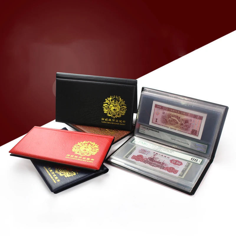 

4 Colors 20 Sheet Banknote Collection for Protect Currency Leather Banknote Album Paper Money Storage 1pcs