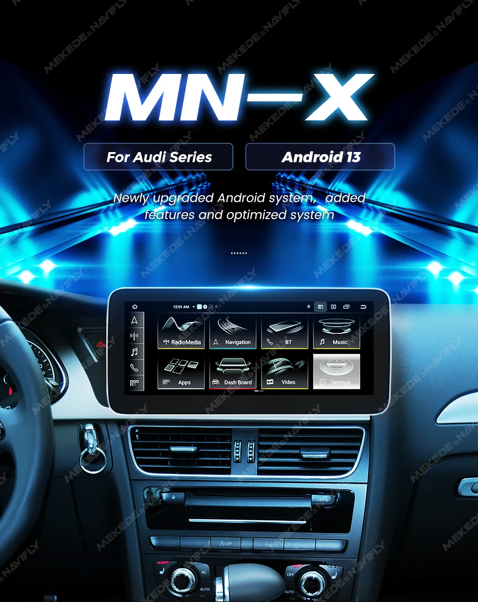 Drahtlose Carplay Auto Radio 6G + 128G 8-Core Für Audi A4 A4L A5 B8 2009 2010-2018 Android 13 Navigation GPS Multimedia Video Player – Detail 1