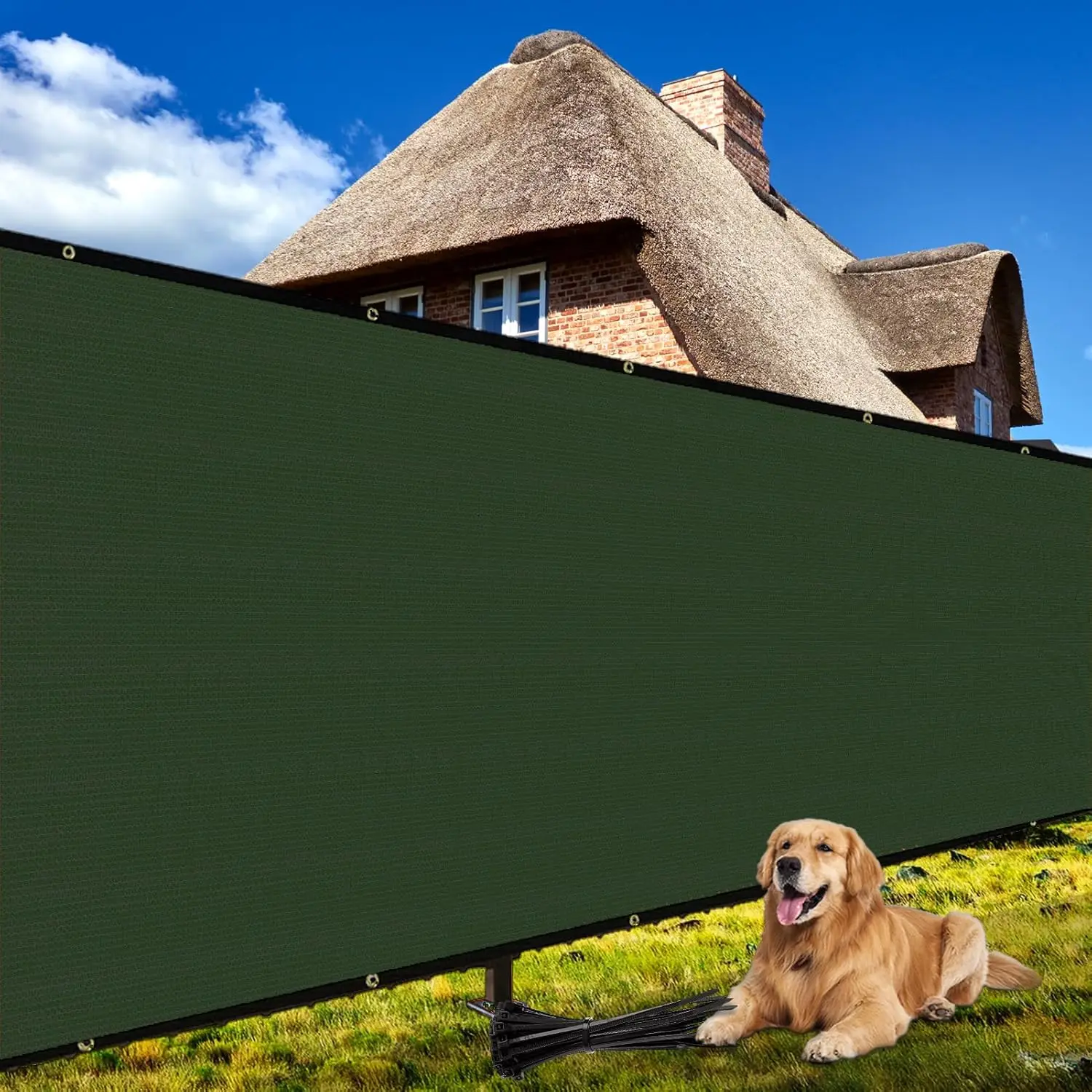 5' X 100' Size Privacy Screen Fence Green 170 GSM Fencing Mesh Shade Net Cover for Wall Garden Yard Backyard Indoor