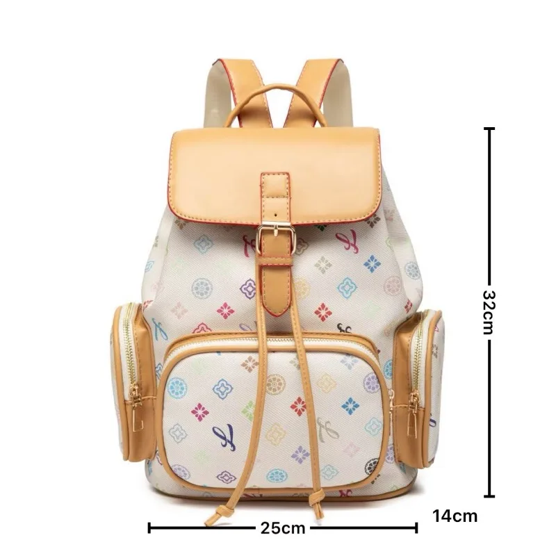 Women's Luxury Designer Backpack Large Capacity Travel Backpack Commuter Business Bag Fashion Drawstring School Bag for Girls - 6