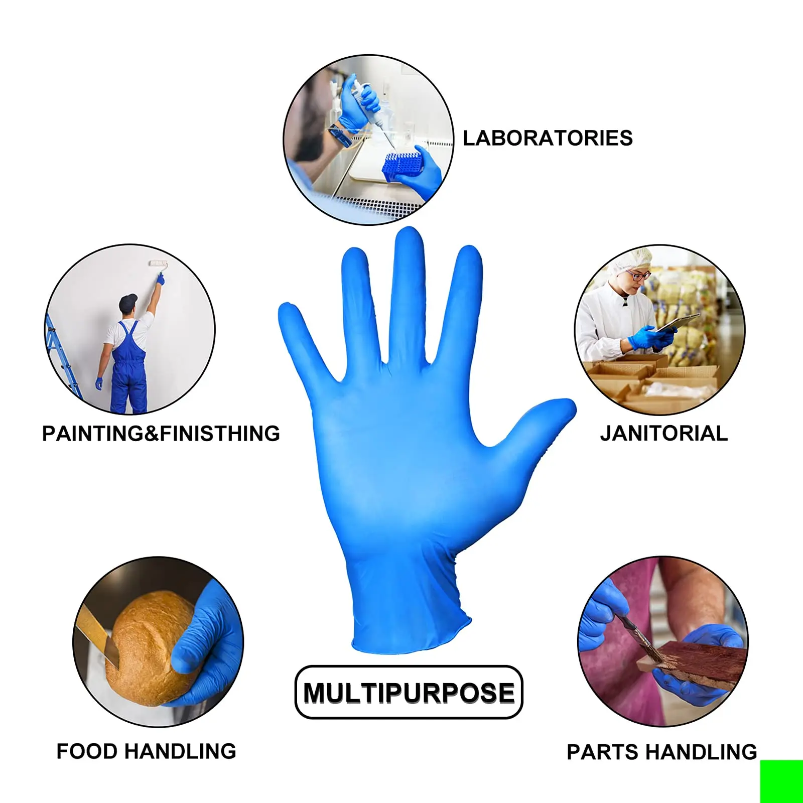 100pcs Disposable Nitrile Protective Gloves Food Grade Household Sterile Oil-proof Waterproof Non-slip
