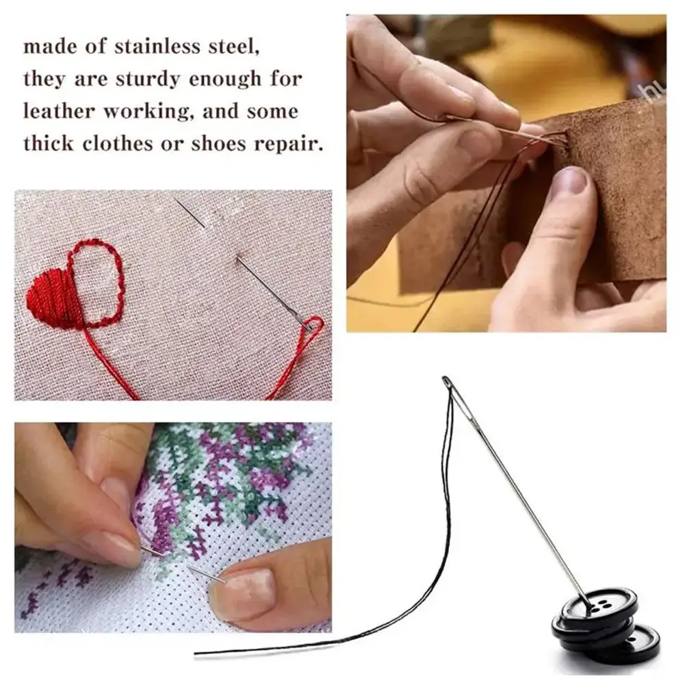 20/30pcs Steel Sewing Needles Side Hole Hand Sewing Blind Needle Needles Accessories Household Self-Thread A6D2