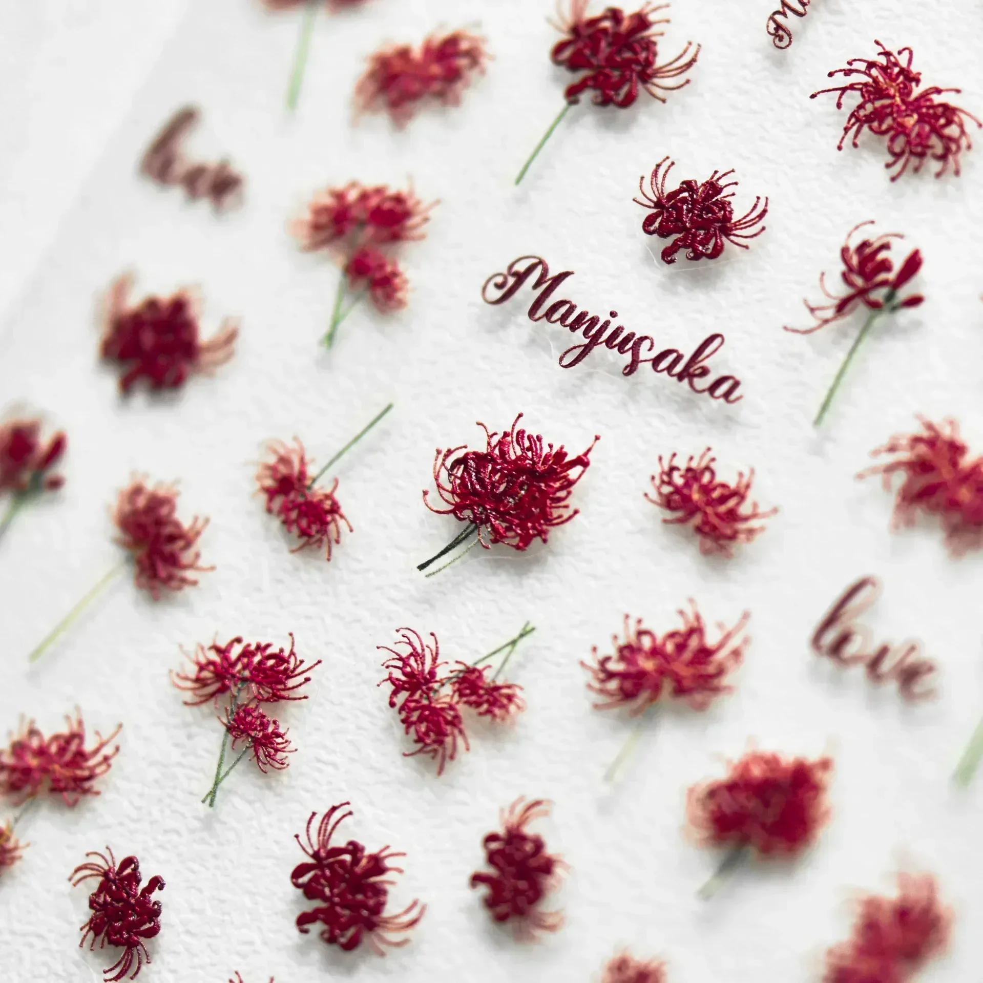 Любовь Красный Цветок Лотоса Китайский сексуальный кокетливый девять хвост лиса 3D Самоклеящиеся украшения для ногтей наклейки для ногтей женщина