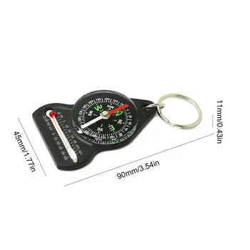 Mini Survival Compass Thermometer Portable Outdoor Camping Hiking Pocket Navigator Adventure Keychain Compass Climbing Equipment 6