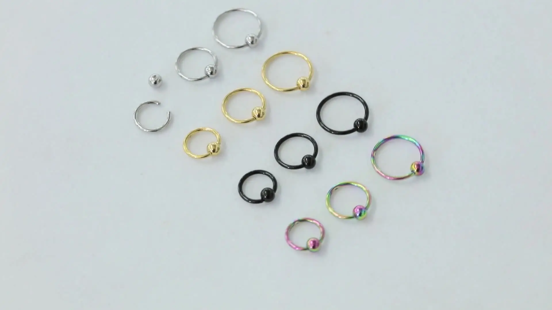 Кольцо для пирсинга из хирургической стали 3 шт