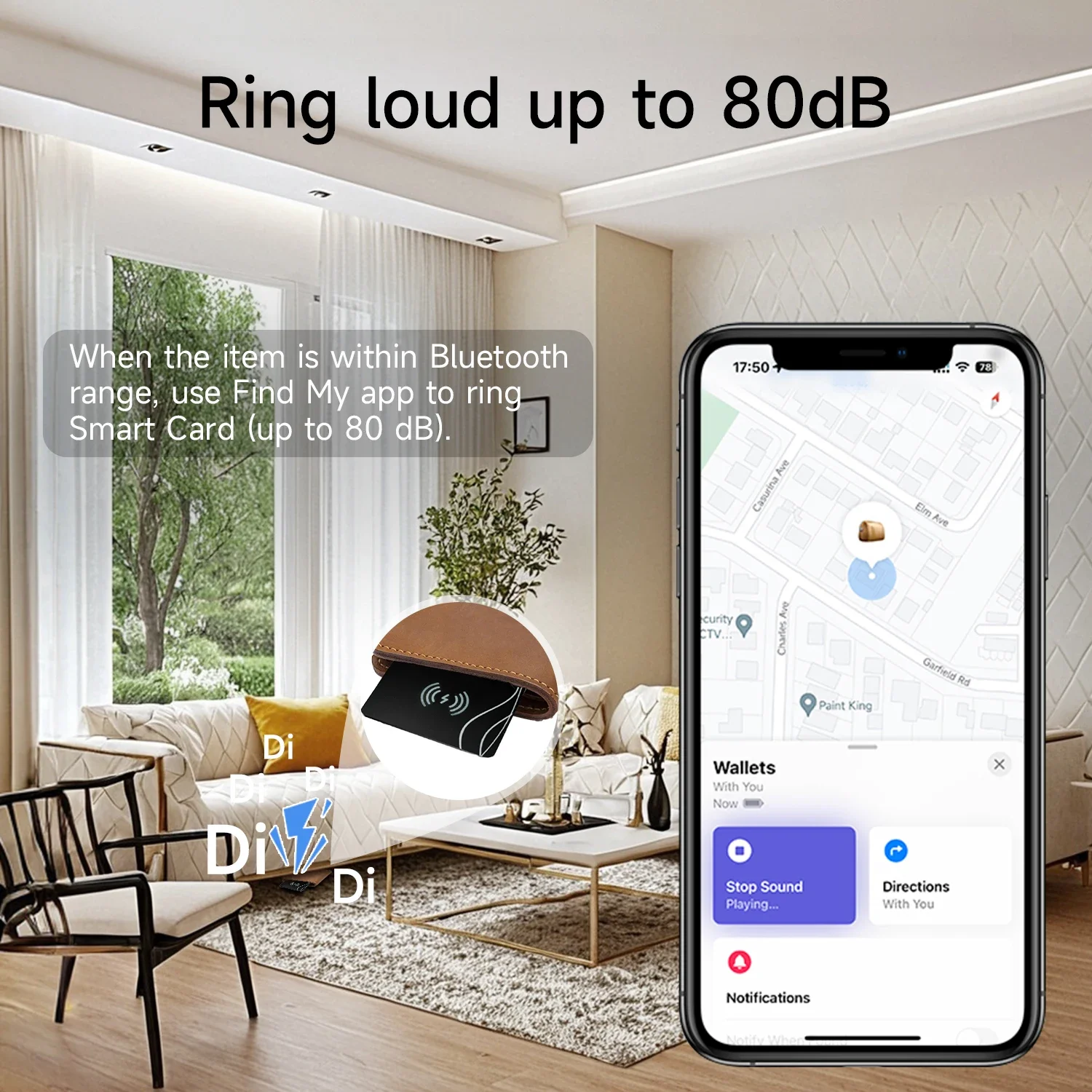 Bluetooth Wallet Tracker Card ultra thin Wireless Charging Works with thumbnail 6
