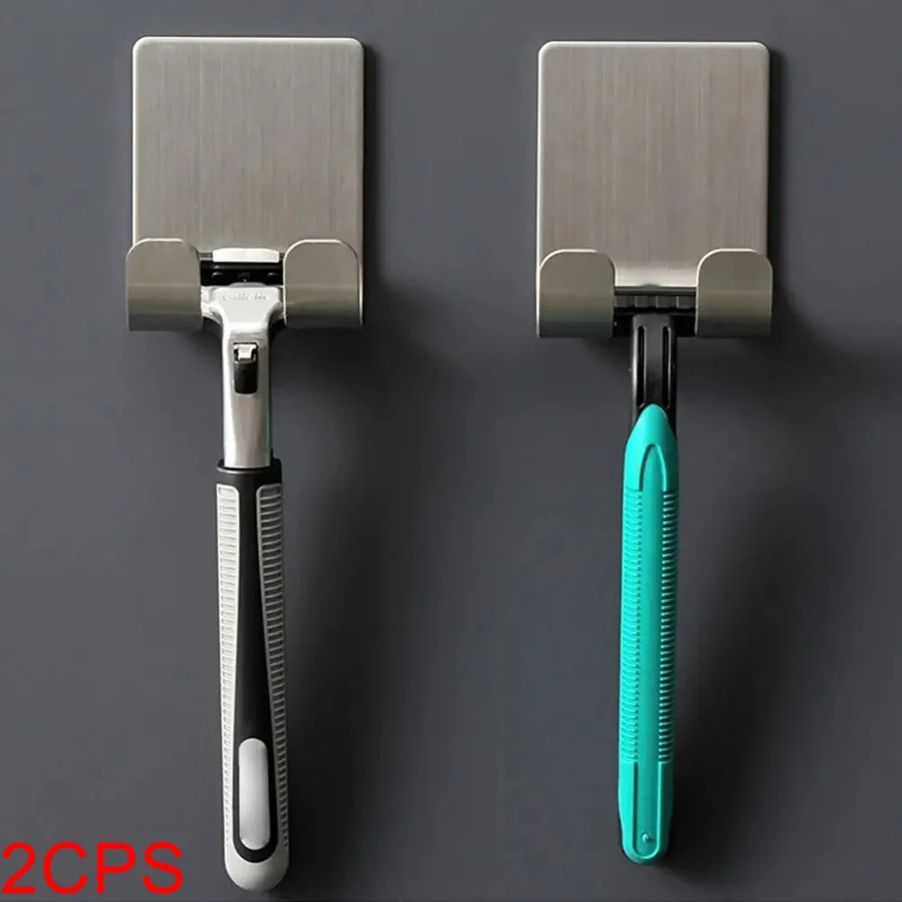 Shaver Storage Rack Free Punch Stainless Steel Wall Razor Holder Self Adhesive Waterproof Shaving Razor Rack razor holder