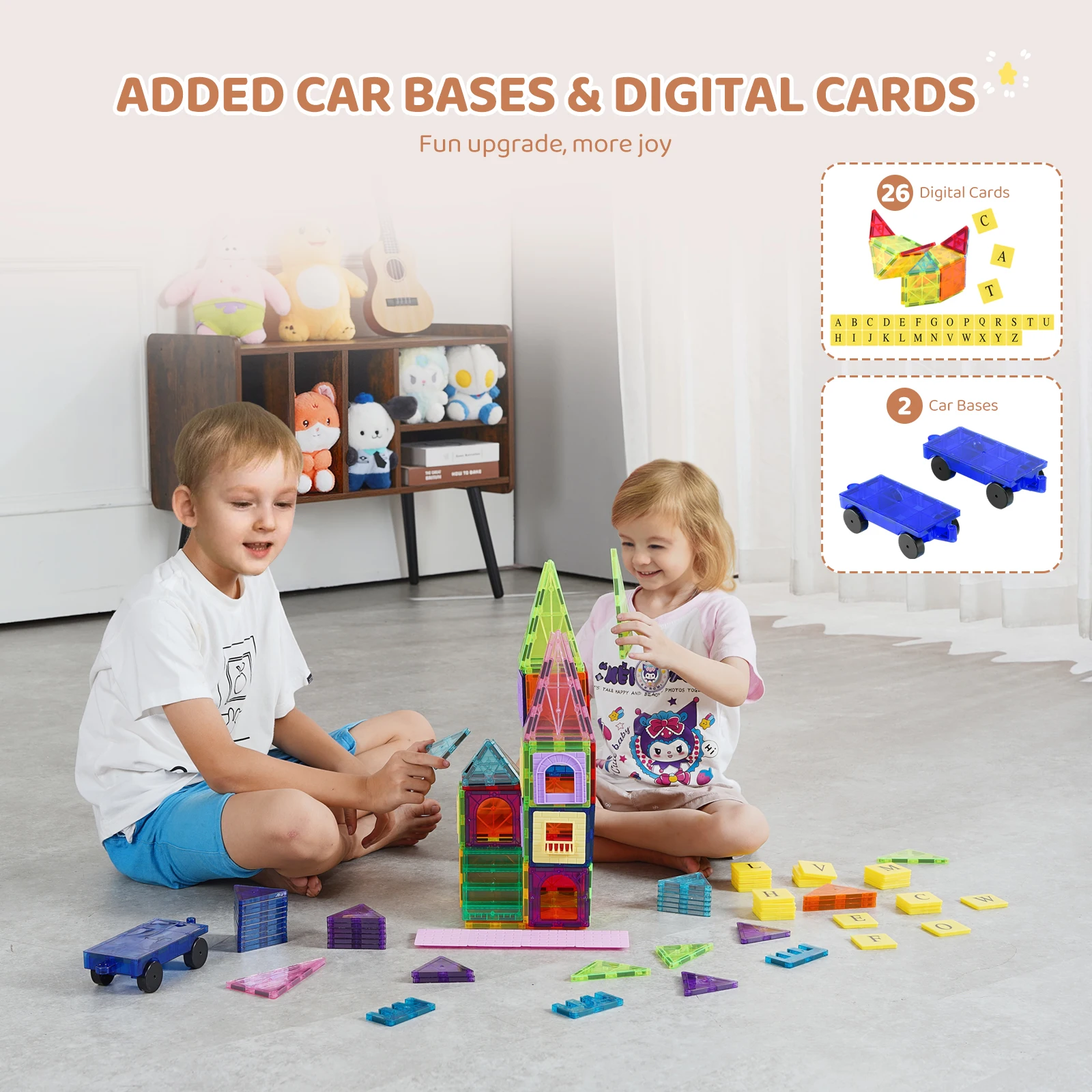 121 Piece Magnetic Building Blocks Set for Kids
