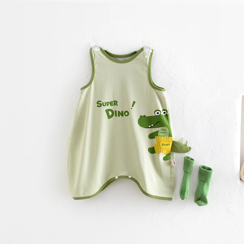Cotton Baby Romper Summer Cartoon Crocodile Nightwear