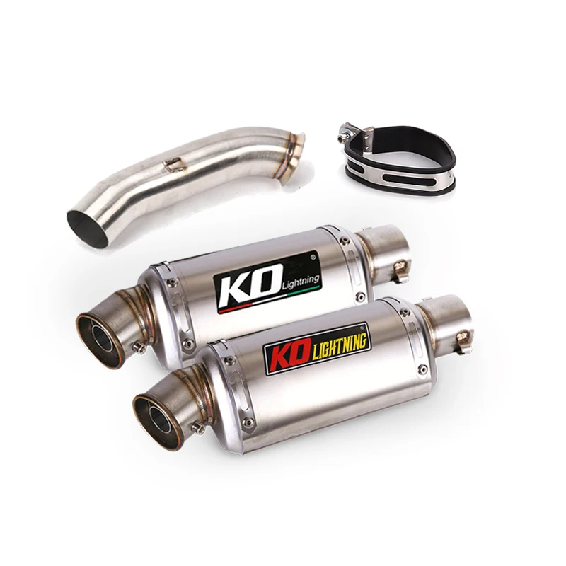 

51MM Motorcycle Exhaust Pipe Escape Mid Link Pipe Muffler Stainless Steel Slip On Modified For RC390 RC 390 2017-2020 2018 2019