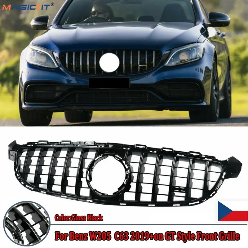 

MagicKit All Black Front Bumper Grille For Benz W205 C63 C63S AMG 2019 2020 21 GT R