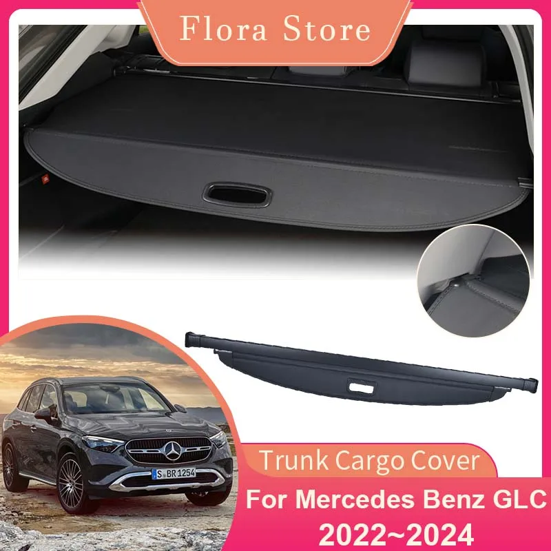 

Rear Trunk Cargo Cover for Mercedes Benz GLC X254 C254 400e 2022 2023 2024 Blind Shield Shade Curtain Partition Board Accessorie