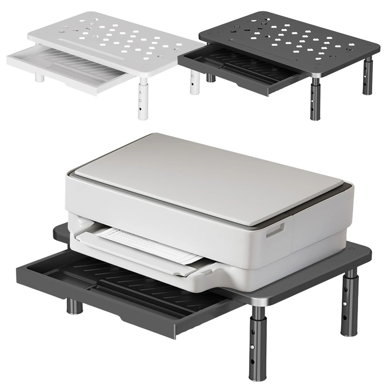 Computer Monitor Stand 3 Height Adjustable Laptop Riser with Airflow ...