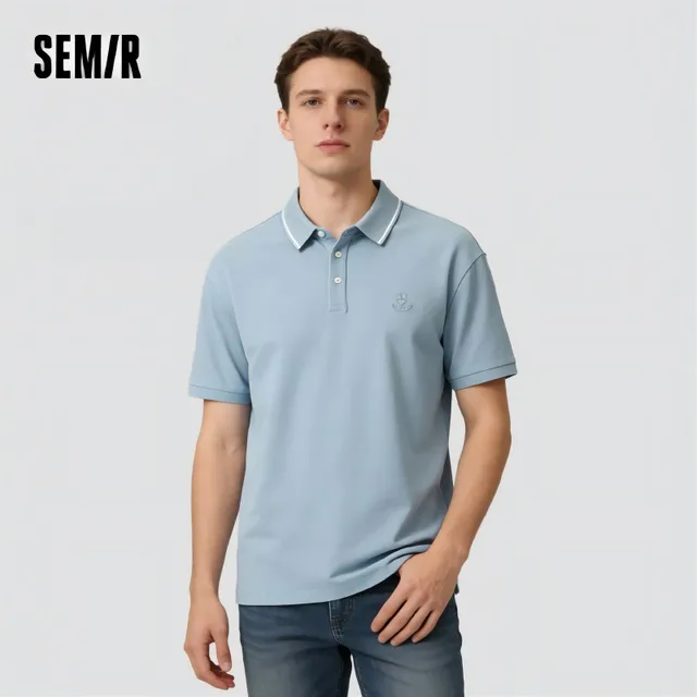 Polo Homme Semir 2026 à Manches Courtes – Sensation Fraîche, Antibactérien, Blocs de Couleurs, Col Revers, Style Décontracté, Doux pour le Quotidien 1