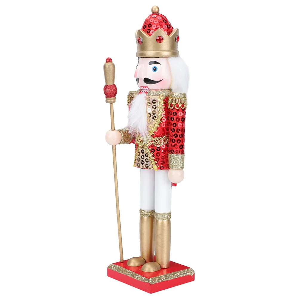 

Creative Nutcracker King Puppet Soldier Craft Ornament Gift (Red) Christmas Decor Candy Xmas Decoration Walnut Wood Ornaments