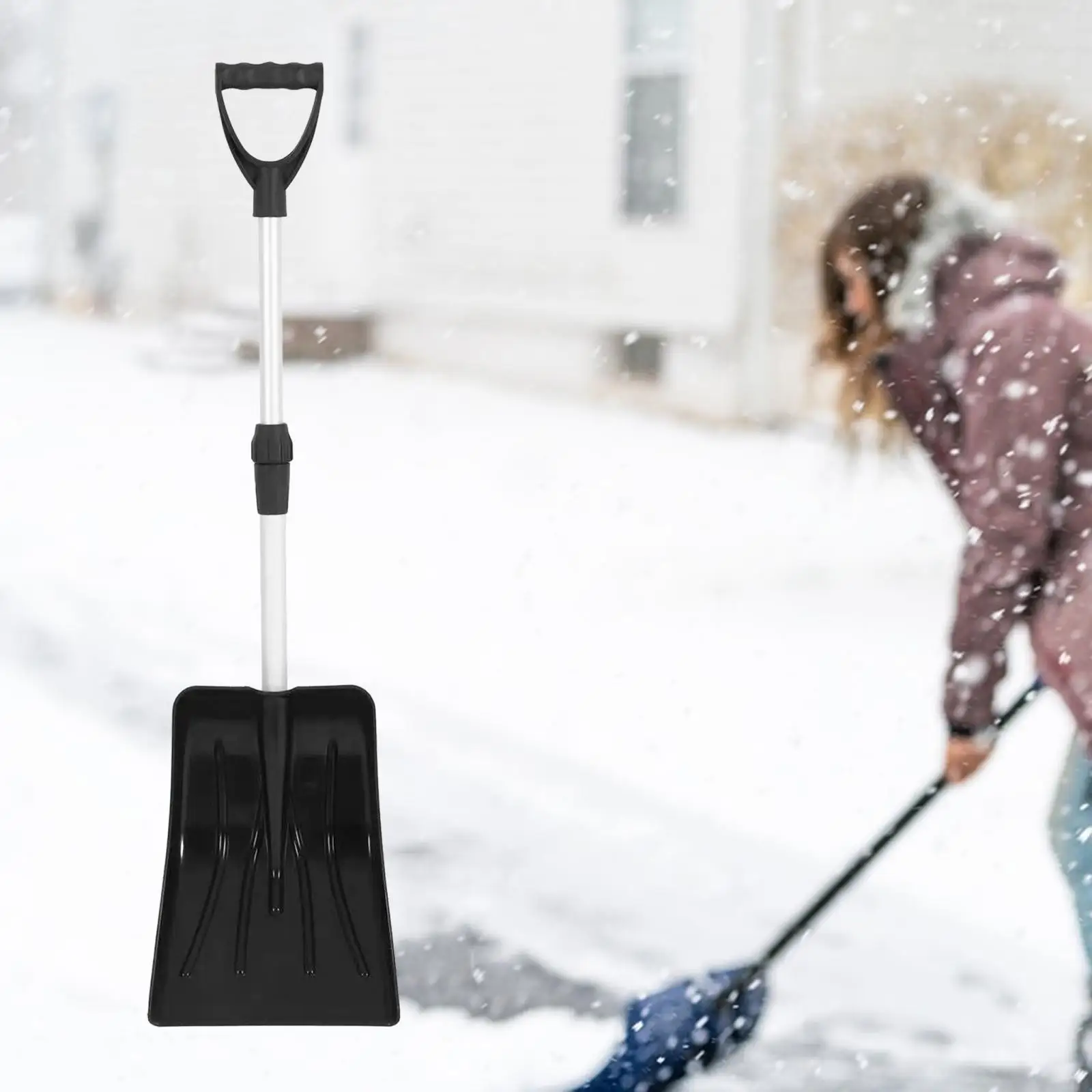 Telescopic Snow Shovel 70cm-90cm Portable Compact Adjustable Extendable Snow Removal Tool for SUV Truck Multifunctional Durable