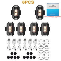 7 - Color Mini USB LED Strobe Light for Night Visibility & Safety (6PCS)